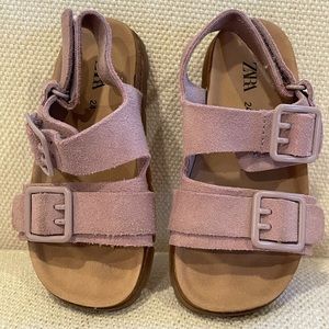 Lilac Birk style sandals by Zara baby sz 24